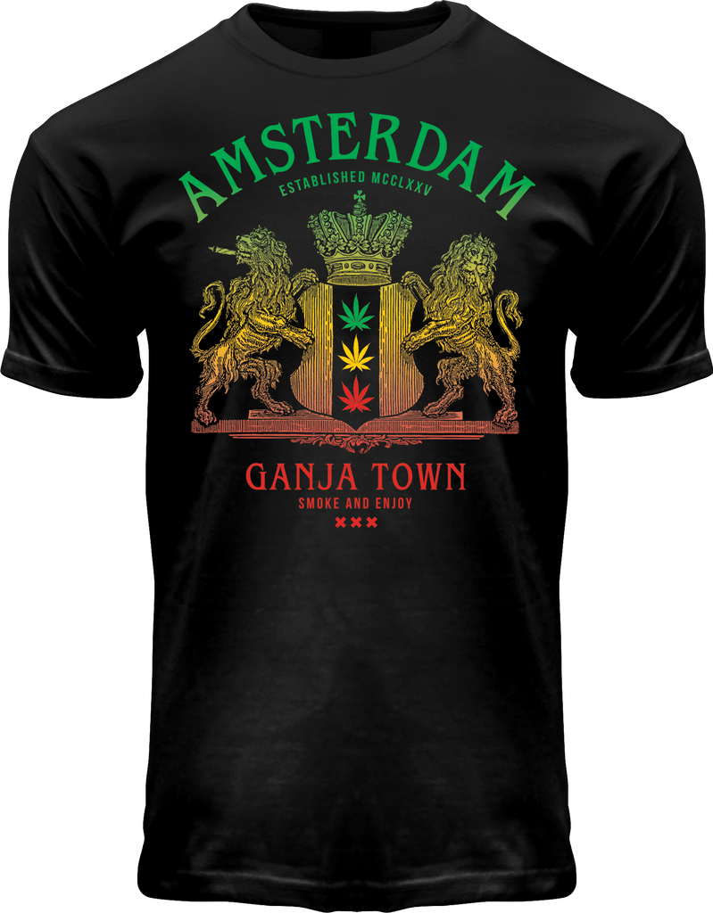 Fox Originals Amsterdam Black Ganja Town T-shirt