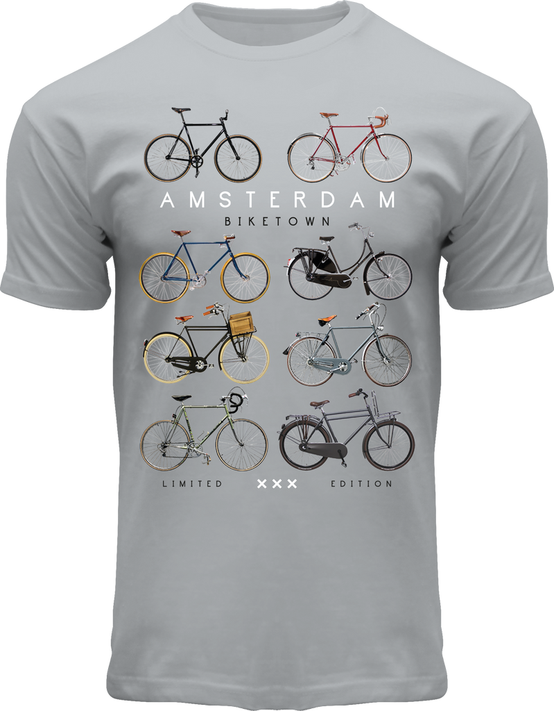 Fox Originals T-shirt Amsterdam 8 Bikes Heren Grijs